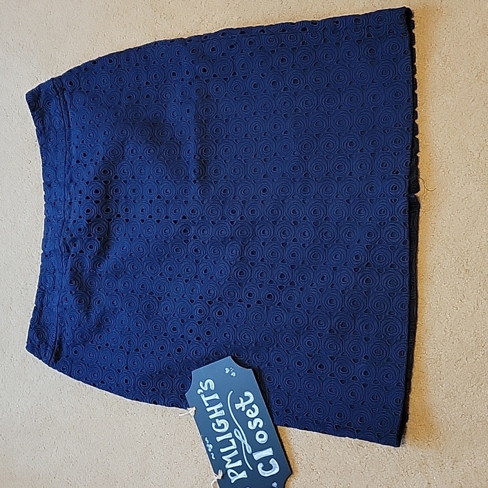Talbots Navy Lace Skirt 6P Straight Lined